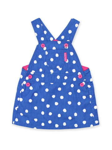 Toby Tiger Cord Latzkleid mit Punkten in blau