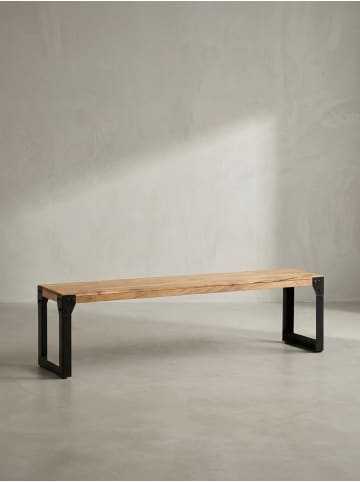 KADIMA DESIGN Esszimmerbank 120x40x45 cm Massivholz Metall Industrial,