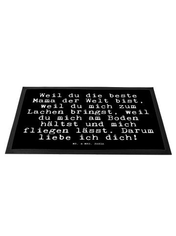 Mr. & Mrs. Panda Fußmatte außen Weil du die beste... mit Spruch in Schwarz