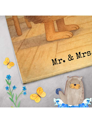 Mr. & Mrs. Panda Handtuch Igel Wein Design mit Spruch in Weiß