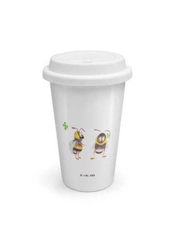 Mr. & Mrs. Panda Kaffeebecher To Go Hummeln Kleeblatt ohne Spruch in Weiß