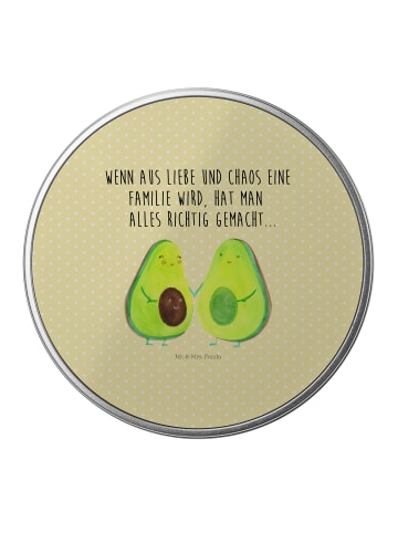 Mr. & Mrs. Panda Blechdose Avocado Pärchen mit Spruch in Gelb Pastell