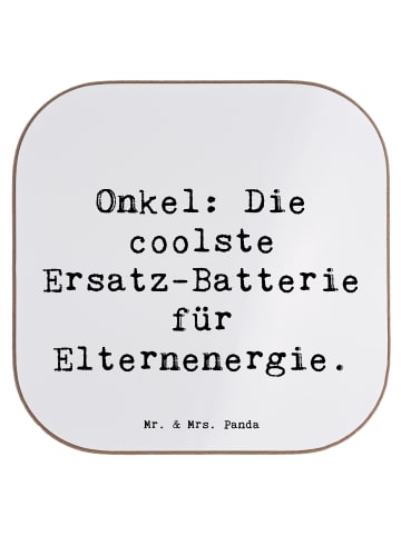 Mr. & Mrs. Panda Tischuntersetzer Spruch Onkel Energie mit Spruch in Weiß
