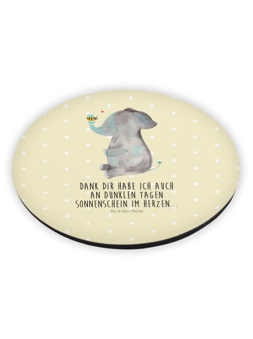 Mr. & Mrs. Panda Rund Magnet Elefant Biene mit Spruch in Gelb Pastell