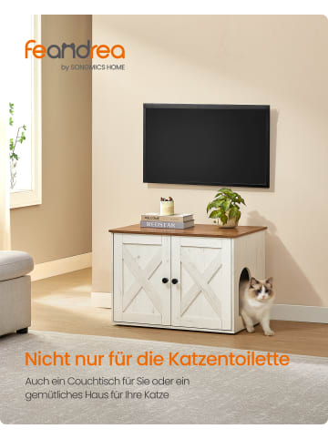 Feandrea Katzenhaus Hains in Braun-Weiß - (B)50 x (H)50 x (T)70 cm