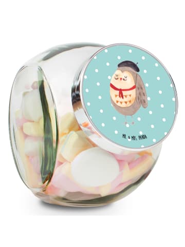 Mr. & Mrs. Panda glas für süßigkeiten Eule Frankreich ohne Spruch in Türkis Pastell