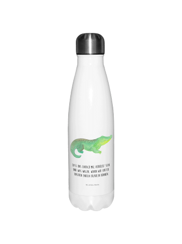 Mr. & Mrs. Panda Thermosflasche Krokodil mit Spruch in Weiß