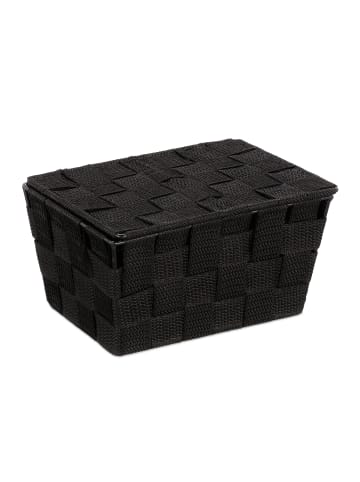 relaxdays 3 x Aufbewahrungskorb in Schwarz - (B)19,5x (H)10,5 x (T)14,5 cm