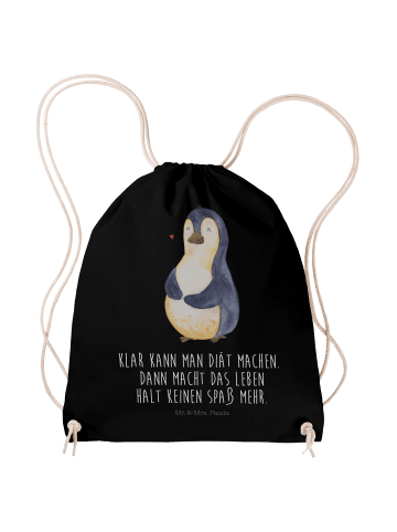Mr. & Mrs. Panda Stofftasche Pinguin Diät mit Spruch in Schwarz