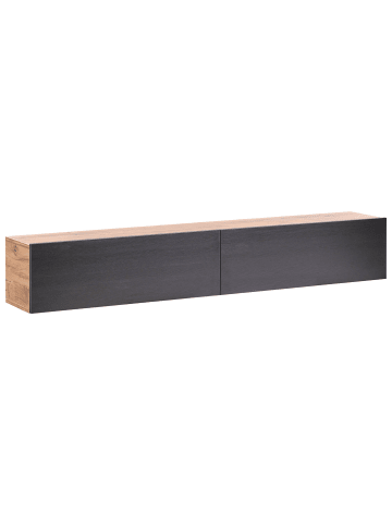 Beliani TV-Möbel GLADSTONE in Schwarz/Braun - (W) 180 x (H) 30 x (L) 32 cm