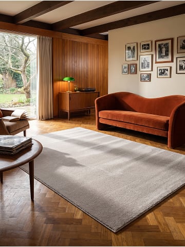 KADIMA DESIGN Hochflorteppich Uni Antirutsch weich wohnlich Wohnzimmer Schlafzimmer in Sand