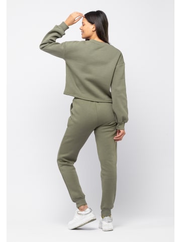 Tom Barron Freizeitanzug Tracksuit Chest Embroidery Metal Deco in khaki