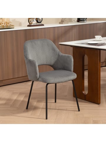 HOMCOM Esszimmerstuhl-57L x 62,5B x 85,5H cm-Grau