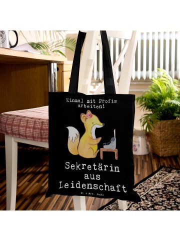 Mr. & Mrs. Panda Tasche Sekretärin Leidenschaft mit Spruch in Schwarz
