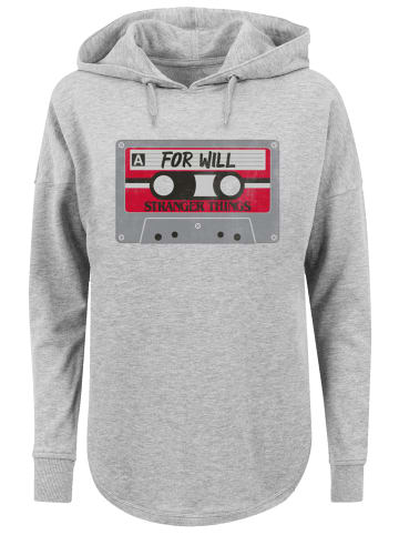 F4NT4STIC Oversized Hoodie Stranger Things Cassette For Will Netflix TV Series in grau