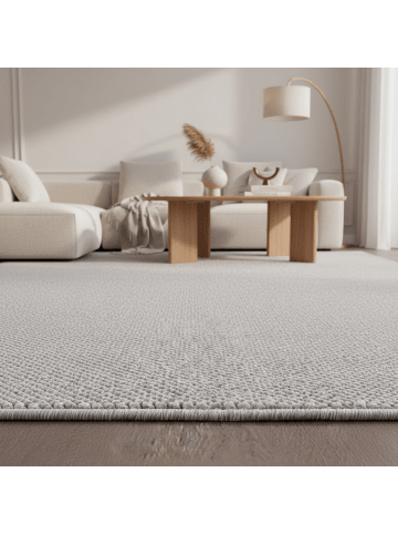 KADIMA DESIGN Teppich Kurzflor Flachgewebe Uni-Design Polypropylen Wohnzimmer in Silber