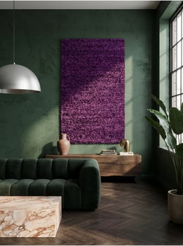 KADIMA DESIGN Teppich Hochflor Shaggy Waschbar Einfarbig RHEIN Strapazierfähig in Violett
