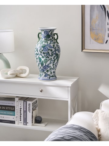 Beliani Blumenvase SEGOWIA in Weiß/Blau/Grün - (W) 20 x (H) 47 x (L) 20 cm