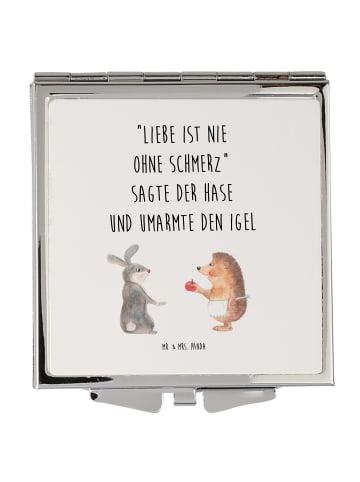 Mr. & Mrs. Panda Kosmetikspiegel Hase Igel mit Spruch in Weiß