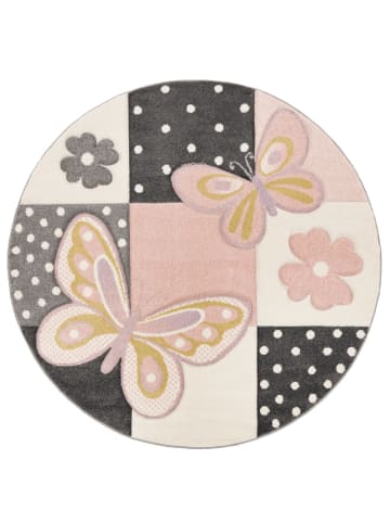 KADIMA DESIGN Kinderteppich Schmetterlinge-Patchwork Kinderzimmer in Mehrfarbig