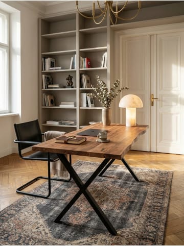 KADIMA DESIGN Schreibtisch 160x80x76 cm Massivholz / Metall Computertisch
