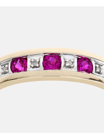 Diamant L'éternel Eternity-Ring aus 375 Gelbgold mit 9 Karat Diamant mit Rubin
