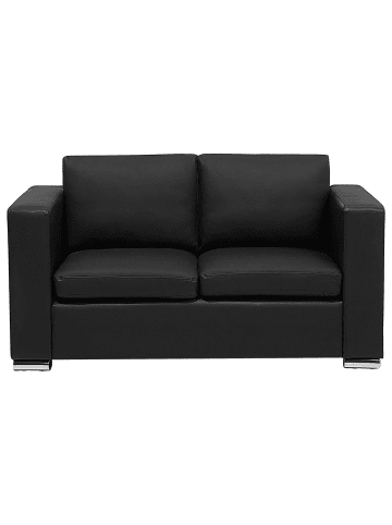 Beliani 2-Sitzer Sofa HELSINKI in Schwarz/Silber - (W) 152 x (H) 72 x (L) 76 cm