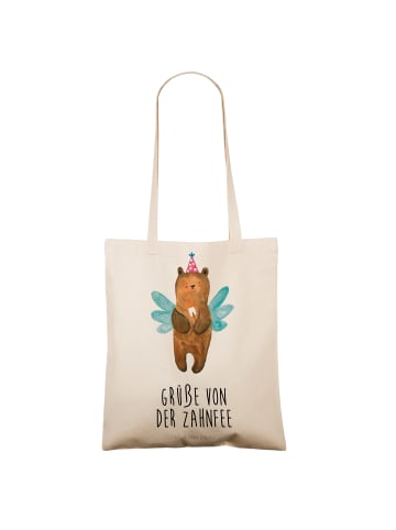 Mr. & Mrs. Panda Shopping Tasche Bär Zahnfee mit Spruch in Creme