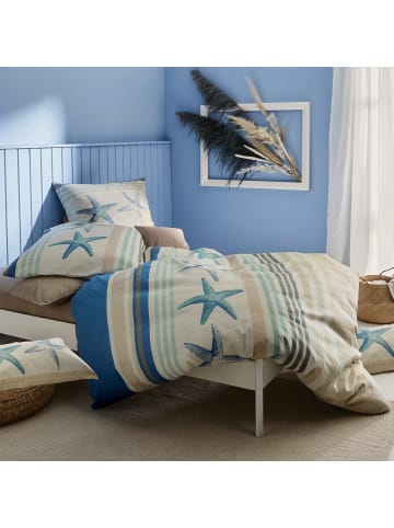 REDBEST Renforcé Bettwäsche in blau-beige