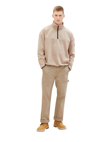 TOM TAILOR Denim Pullover FLEECE SWEAT in Beige