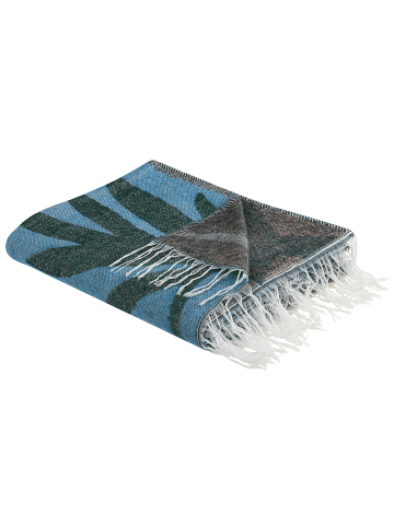 Beliani Kuscheldecke LIMGHA in Blau/Grün/Grau - (W) 130 x (H) 1 x (L) 170 cm