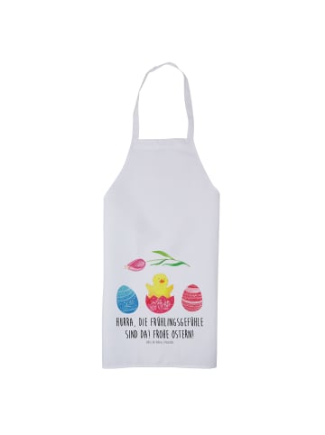 Mr. & Mrs. Panda Schürze Küken Schlüpfen mit Spruch in Weiß