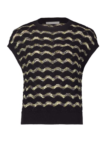 BETTY & CO Strickpullover ohne Arm in Black Khaki