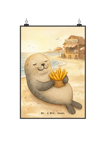 Mr. & Mrs. Panda Print Robbe Pommes Design ohne Spruch in Weiß