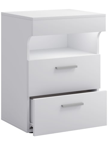 VCM  Holz Nachttisch Nachtschrank Schublade Slepal L in Weiß