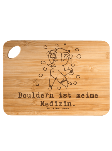 Mr. & Mrs. Panda Servierbrett Fuchs Bouldern mit Spruch in Braun