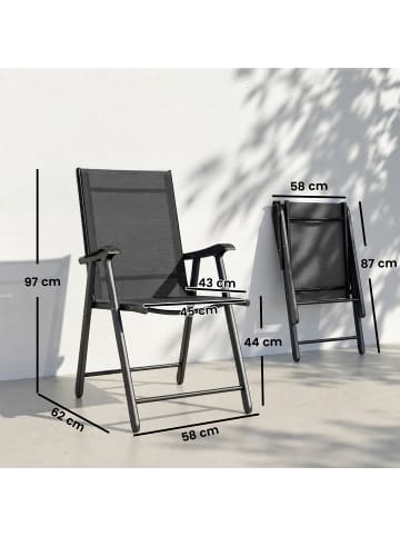 Outsunny Klappstühle,62cm x 58cm x 97cm,schwarz
