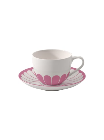 Villeroy & Boch Cappuccinotasse mit Untertasse Fleur Couleur in 300 ml in Cassis