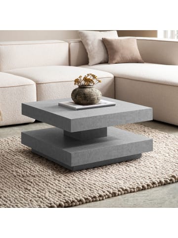 KADIMA DESIGN Couchtisch 60x60x34 cm Sofatisch in Beton-Optik Modern, Design in Grau