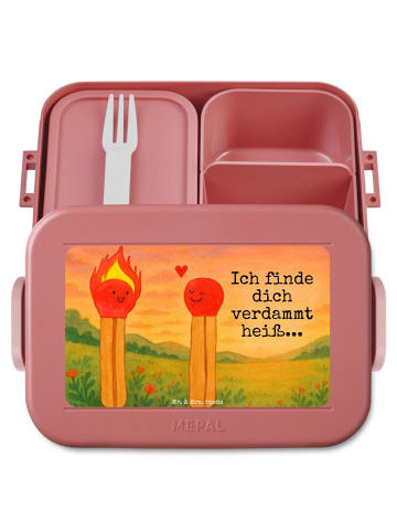 Mr. & Mrs. Panda Bento Box Streichhölzer Design mit Spruch in Rot Pastell