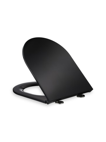 relaxdays Toilettendeckel in Schwarz - (B)36 x (T)45 cm