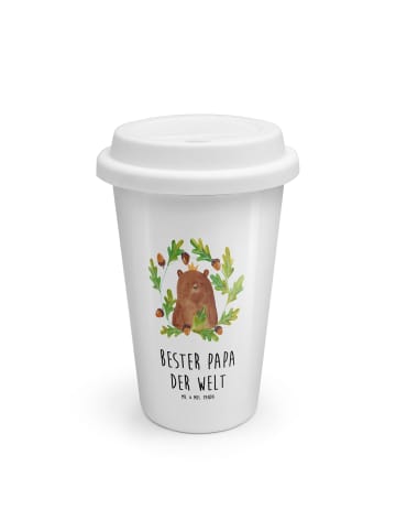 Mr. & Mrs. Panda Kaffeebecher To Go Bär König mit Spruch in Weiß