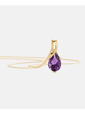 Diamant L'éternel Halskette aus 585 Gelbgold mit Amethyst
