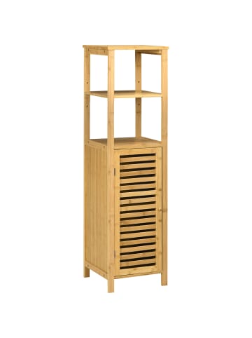 Kleankin Badezimmerschrank-32,9L x 29,9B x 120H cm-Naturholz