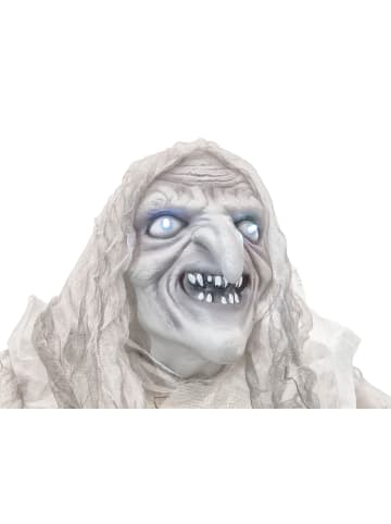 EUROPALMS Halloween bewegte Figur HEXE in weiß - Höhe: 170cm