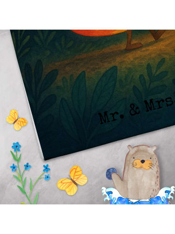 Mr. & Mrs. Panda Gästehandtücher Glühwürmchen Design mit Spruch in Weiß