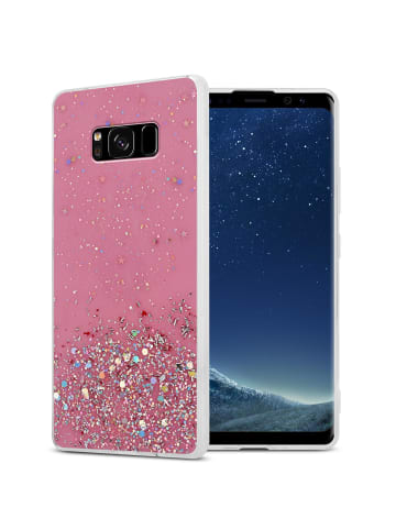 cadorabo Hülle für Samsung Galaxy S8 Glitter in Rosa mit Glitter