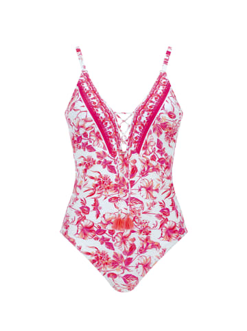 Olympia Badeanzug in weiss/pink