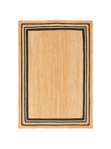 Pergamon Jute Teppich Salsa Bordüre in anthrazit