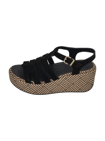 fitflop Sandaletten PLATFFORMS GRAPHIC-WEAVE SUEDE FISHERMAN SANDALS in schwarz
